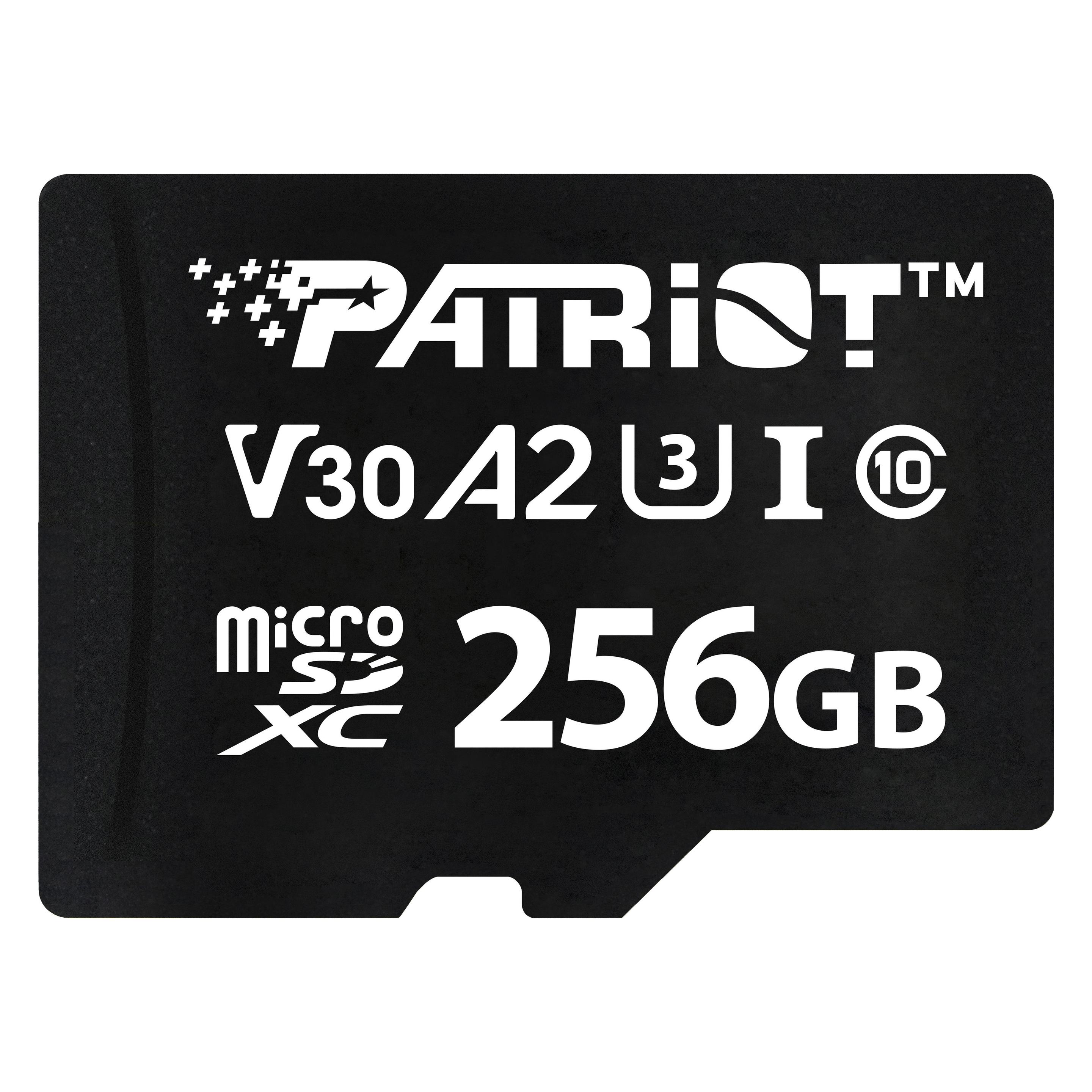Patriot 256GB microSDXC VX V30 U3 A2 (256 GB, microSDXC, U3, UHS-I) (PSF256GVX32MCX)