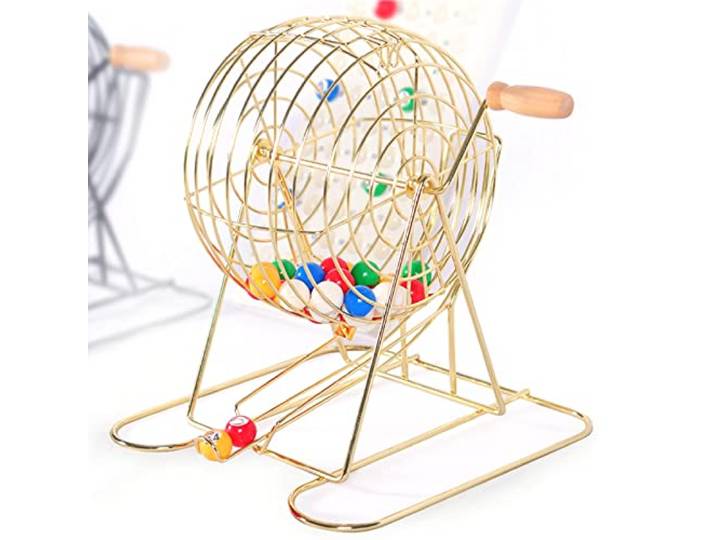 Bingo-Lotterie-Maschine Lotterie-Requisiten, Metall-Bingo-Maschine, Bingo-Becher, ideal für große Gruppen, Partys