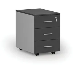 Büro-Rollcontainer PRIMO GRAY, 3 Schubladen, grau/Graphit