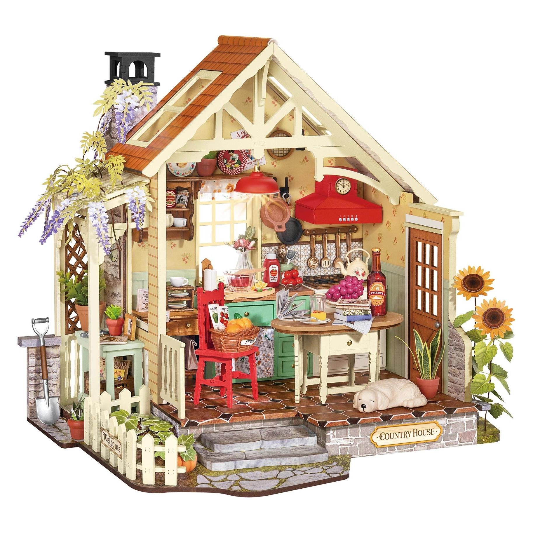 Robotime Rolife Rolife Sunlit Farmhouse Kitchen Holzmodellbausatz (DH101)