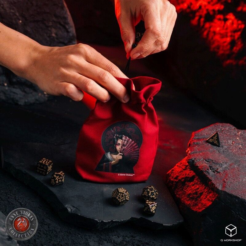 Q-Workshop Sac à Dés Anne Stokes - Crâne Geisha