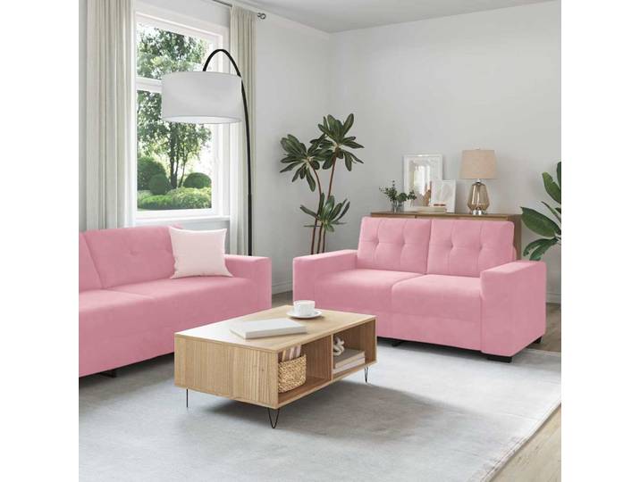 vidaXL Sofa Set 3 stk. Rosa Samt