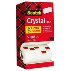 Scotch Klebeband »Crystal Clear Tape 600« transparent 12 + 2 Rollen transparent, 1.9 cm