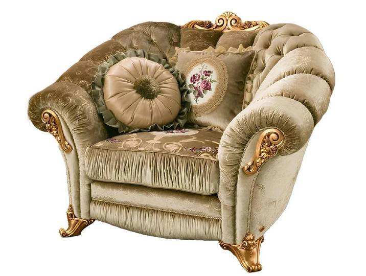 Xlmoebel Sessel Luxus Art-déco Sessel mit elegantem Textilbezug (Sessel), Hergestellt in Europa