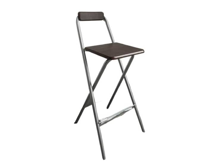 LXLAEOANG Hocker Klappbar Klappbarer Hochstuhl, Moderner Barhocker Mit Rückenlehne, Thekenhocker for Kassierer, stabil, tragfähig(Silver - walnut)
