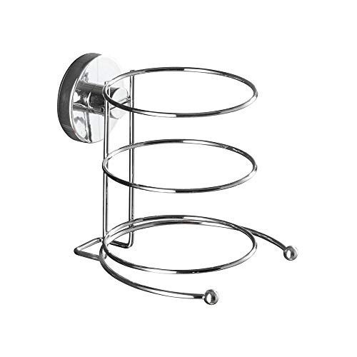WENKO Vacuum-Loc Haardrogerhouder Milazzo Zilver Metaal B/D/H: 13 x 13,5 x 13 cm