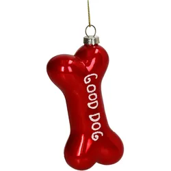 Christbaumschmuck Glas 11,5cm Hundeknochen Kugeln Weihnachtsbaum Anhänger Weihnachten Christbaumanhänger Weihnachtsbaumschmuck Rot