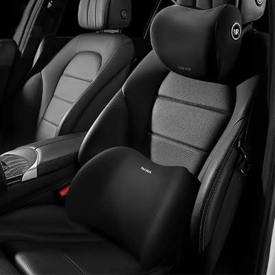 Combo Retail Shop Memory Foam Comfort Car Neck Pillow, Adjustable Shoulder Belt Pad For Neck Pain Relief black headrest