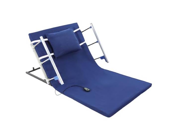 SFTYEI Elektrischer Hebegurtsitz 90cm Klapparmlehne blau für Senioren verstellbarer Hebegurtsitz, Lifting Backrest, 2-80°, 150kg, Fernbedienung, für Pflegebett, Zuhause, Krankenhaus