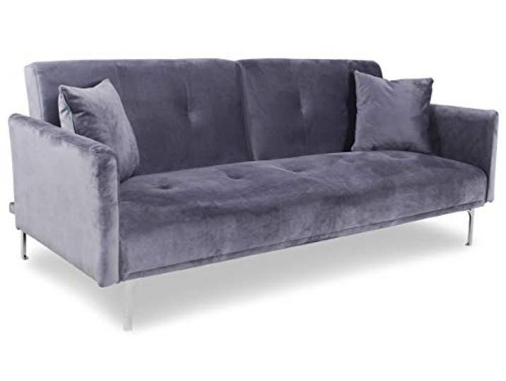 Menzzo Carla Sofa aus Velours, Grau, 191