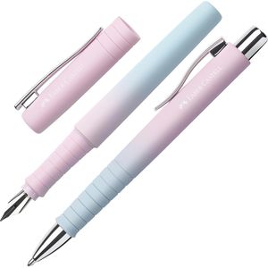 Faber-Castell Schreibset Poly Ball Blushing Sky, 2-teilig, Kugelschreiber & Füller im Metalletui