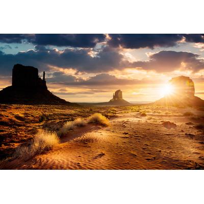 Fototapete PAPERMOON "Trockene Landschaft", bunt, B:3,5m L:2,6m, Vlies, Tapeten