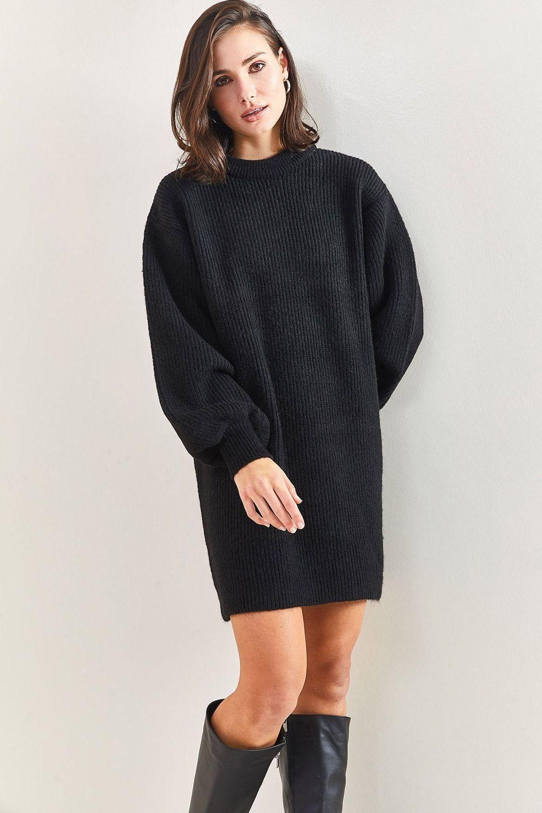 Strukturierter Strickkleid