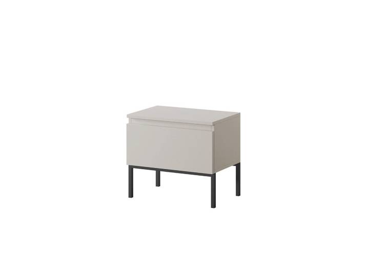 Selsey Nachttisch Bemmi Beige / Schwarz, Taupe, Metall, 1 Fächer, Rechteckig, 49x40.4x32 cm, Schlafzimmer, Nachttische