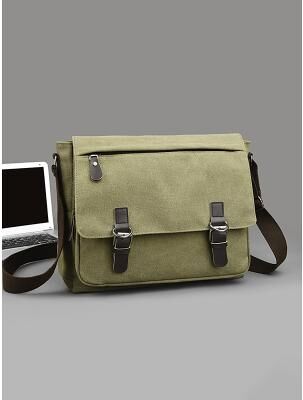 LightInthebox Men's Canvas Messenger Bag, Multi-Color Large Capacity Shoulder Crossbody Satchel, Casual Vintage Style Laptop Travel Work Bag for Daily Commuting, Outdoor Leisure Office Use