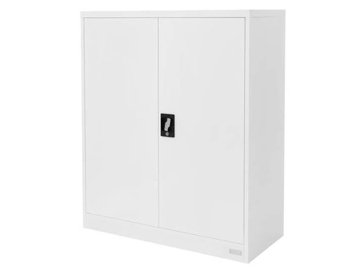 ML-Design Aktenschrank abschließbar, 90x40x109 cm, Weiß, Stahl, 3 höhenverstellbare Einlegeböden, Büroschrank mit 2 Türen, Metallschrank Stahlschrank Aufbewahrungsschrank Lagerschrank Materialschrank