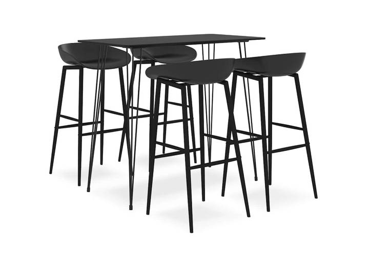 vidaXL 5-tlg. Bar-Set Schwarz