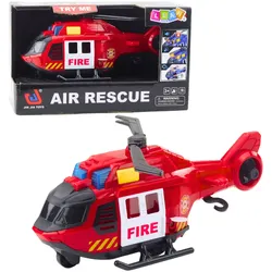 Feuerwehrhubschrauber mit Kran, Lichtern und Geräuschen, Rot