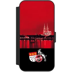 Nivocase Klapphülle für Apple iPhone 13 Handyhülle aus Kunst Leder NIVOflip schwarz 1. FC Köln Offizielles (Apple iPhone 13), Smartphone Hülle, Schwarz