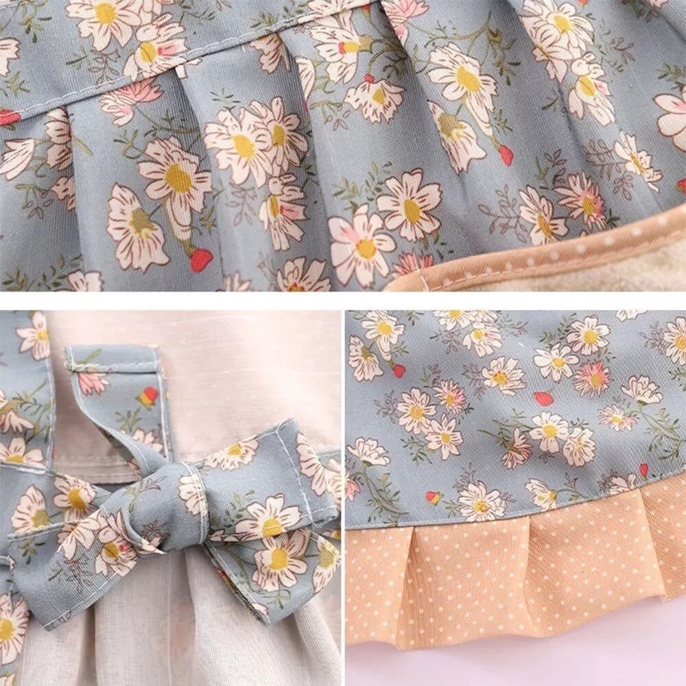 INF Atmungsaktive Blumen-Canvas-Arbeitsschürze mit Handwischtaschen - Niedlich und Verstellbar