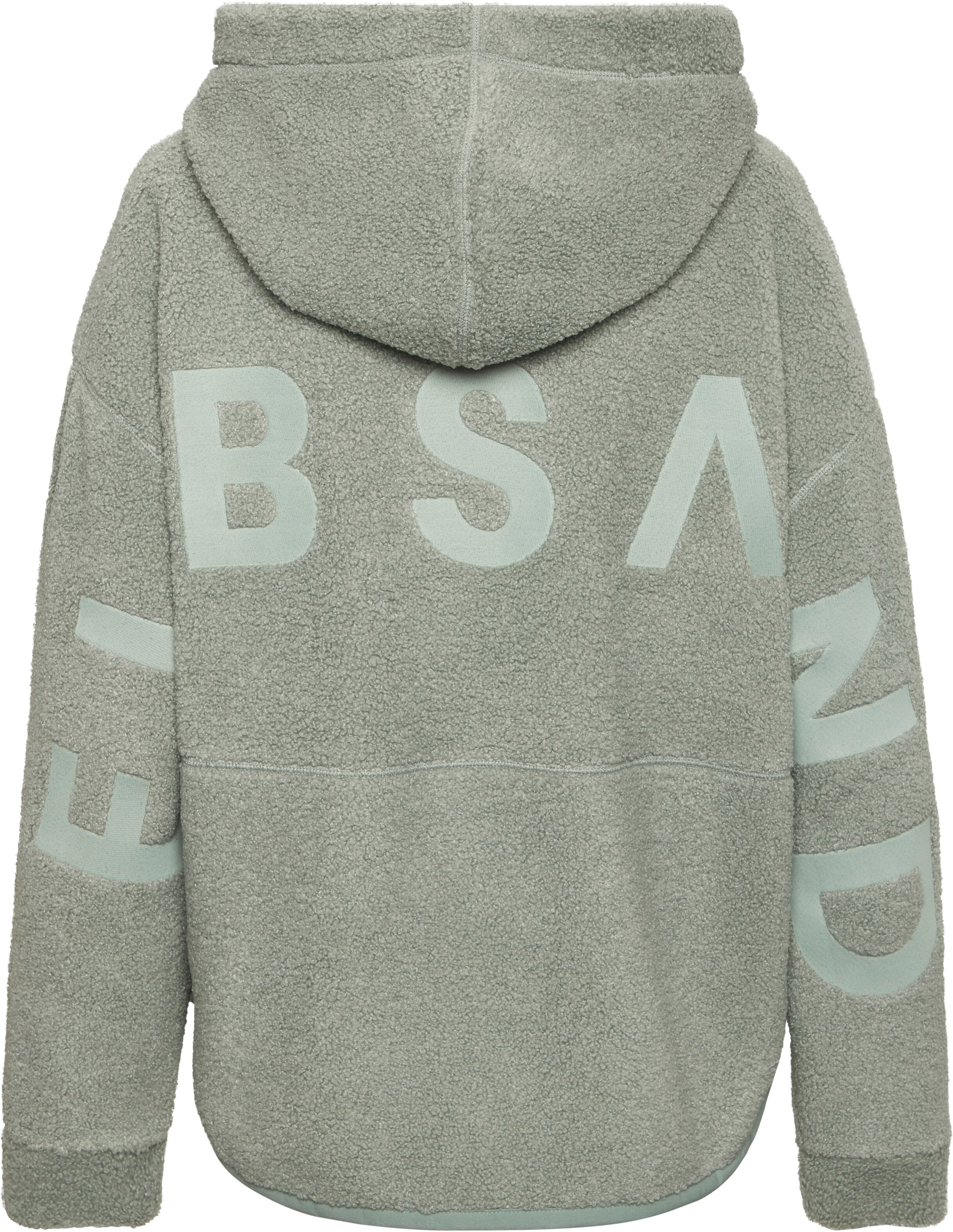 Fleecepullover ELBSAND, Damen, Gr. S (36), grün, Fleece, Obermaterial: 100% Polyester, hüftbedeckend, Rundhals, Sweatshirts Fleecepullover, mit grossem Letterprint auf dem Rücken grün S (36)