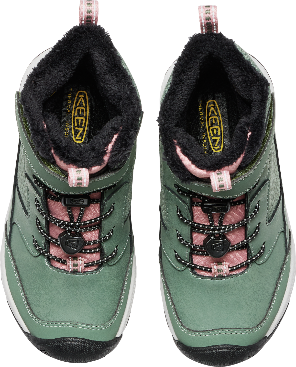 Outdoorwinterstiefel KEEN "SKUA WINTER WP", Kinder, Gr. 30, Textil, grün (schwarz forest, rose elegance), Leder, Textil, Schuhe Outdoorwinterstiefel, Winterschuhe, Winterboots, Snowboots, wasserdicht schwarz forest, rose elegance 30, Textil