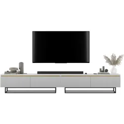 TV-LOWBOARD 2er-Set Selene Weiß matt 280 cm mit Metallrahmen