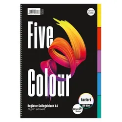 Collegeblock mit Register, A4, 100 Blatt, kariert