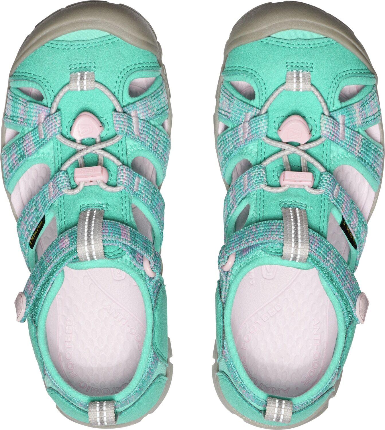 Sandale KEEN "SEACAMP II CNX", Mädchen, Gr. 36, rosa (bright aqua, pink, a, boo), Synthetik, Schuhe Sandale bright aqua, pink, a, boo 36
