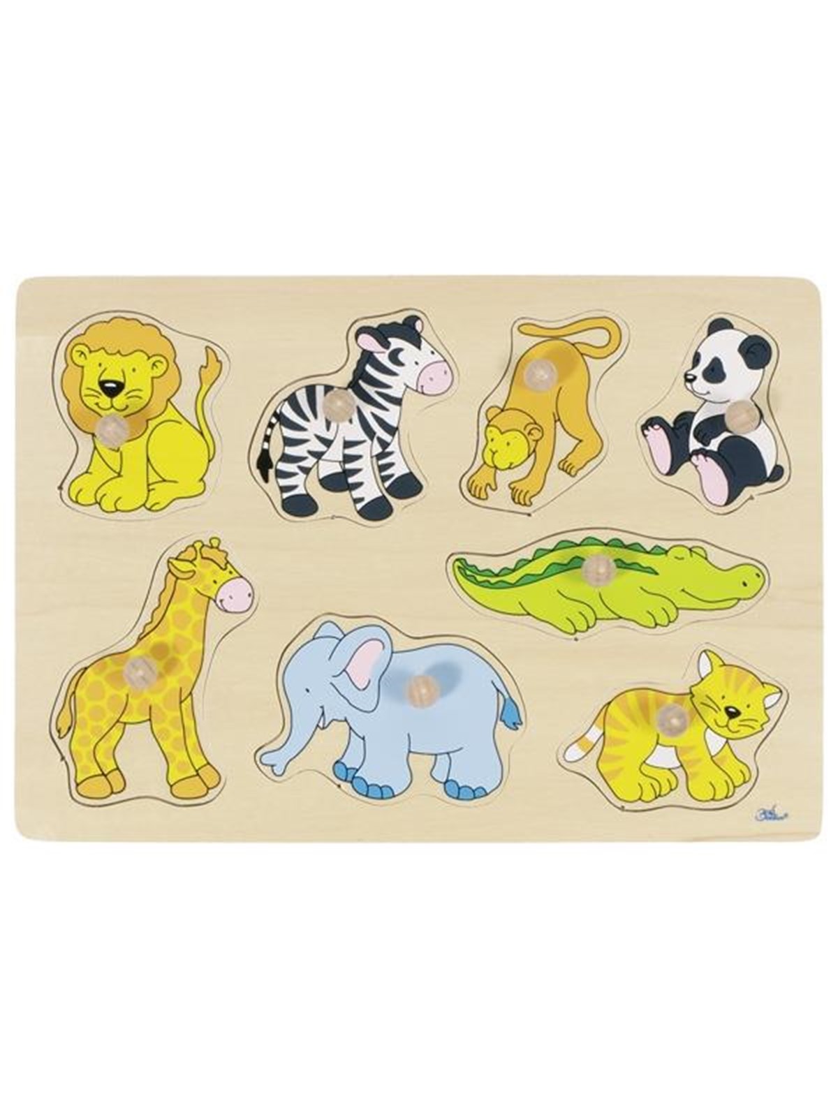 Goki Wooden Stud Puzzle Wild Animals Holz