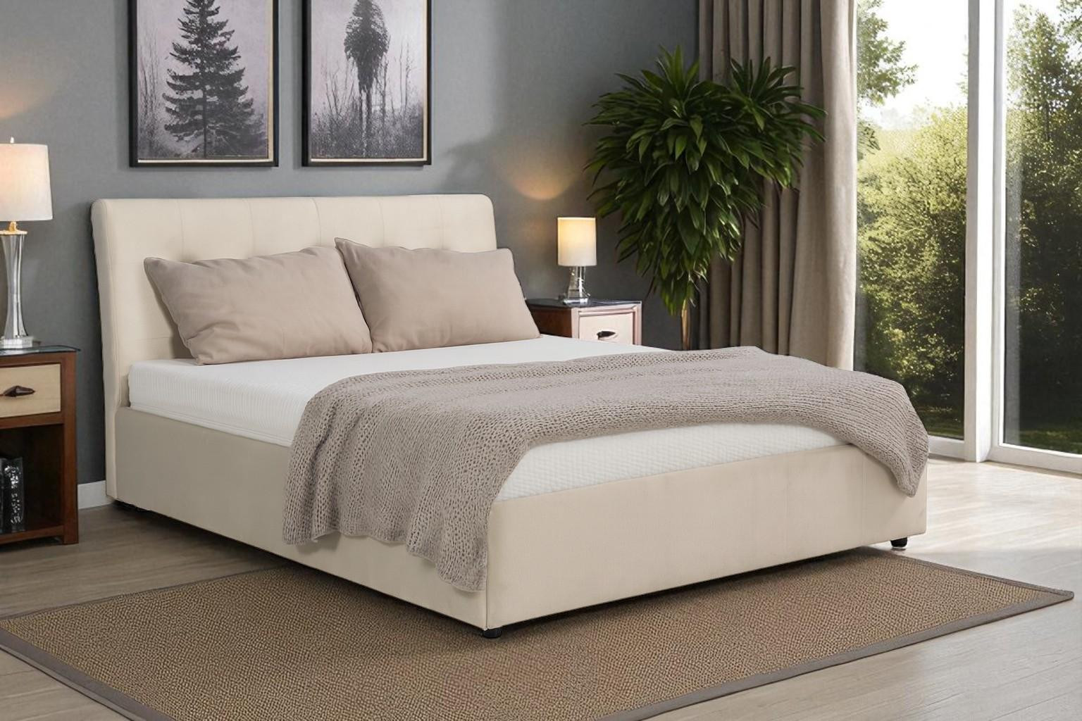 KS HOME CONCEPT Boxspringbed SOLIS met opbergruimte en pocketveringmatras H4, 140x200 cm, beige