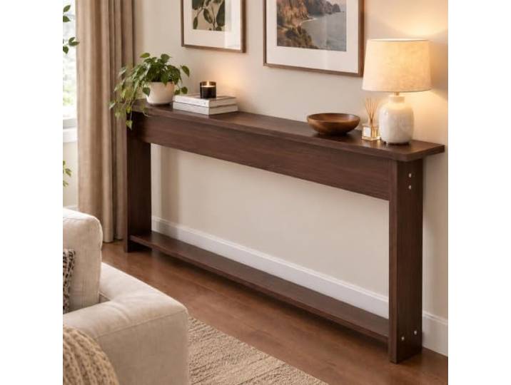 QHZYMX Eingangsbereich-Organizer, Schmaler Konsolentisch Hinter Der Couch H 70 Cm B 20 25 Cm Holzregal Hinter Dem Sofa, Platzsparendes Stabiles Konsolenregal(#2,120x20x70cm/47x8x28in)
