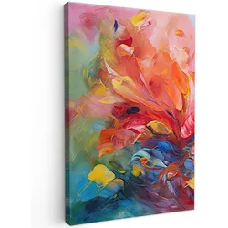 LEINWANDBILD Ölgemälde - Kunst - Abstrakt - Farbenfroh Wanddeko 40x60 cm