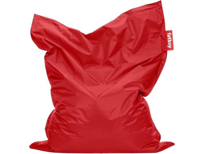 Fatboy Pouf Original XXL 180 x 140 cm Nylon Rouge Fauteuil de lecture robuste pour salon