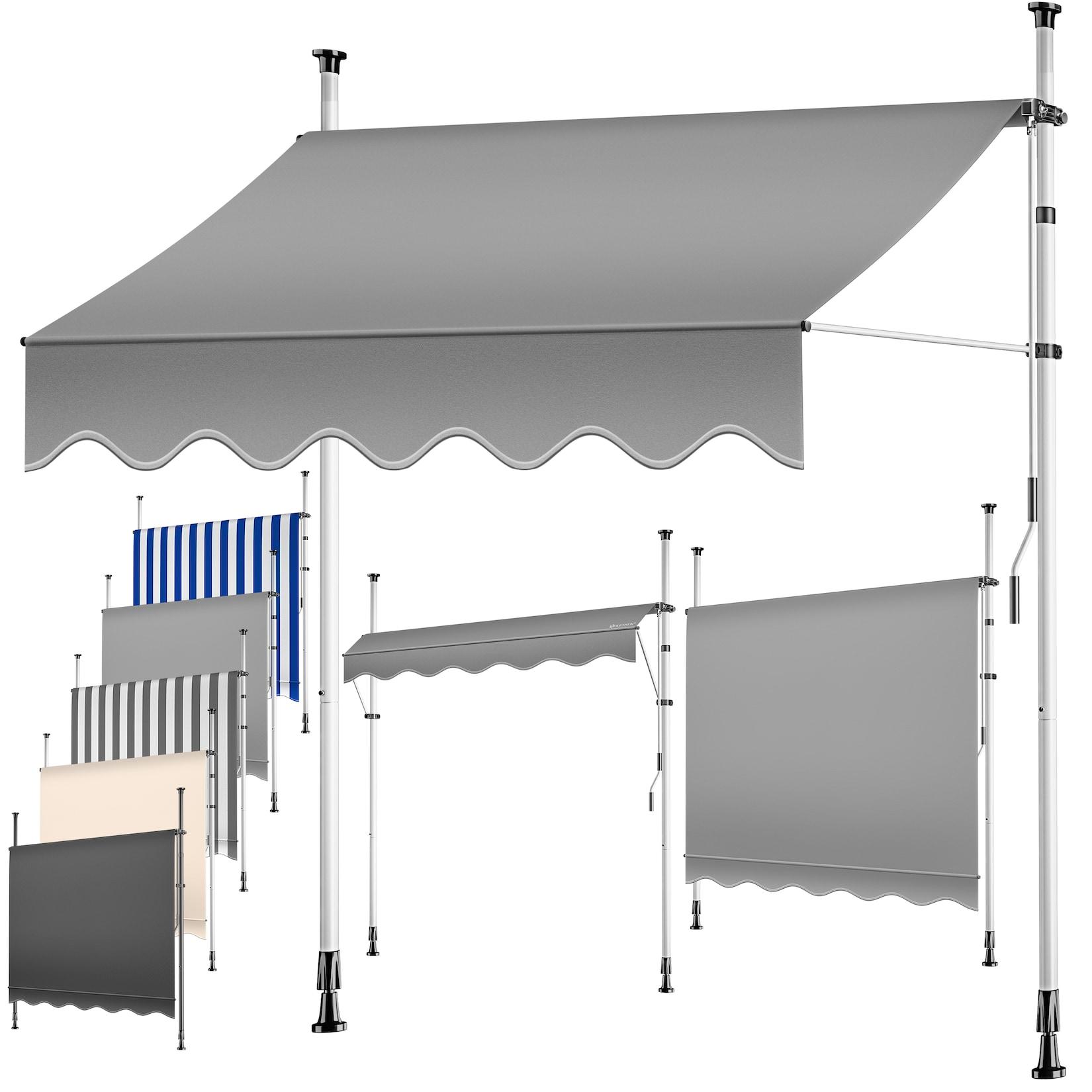 KESSER® Klemmmarkise mit Handkurbel Balkon, Balkonmarkise ohne Bohren, UV-beständig höhenverstellbar wasserabweisend , Sonnenschutz, Terrassenüberdachung , einfache Montage