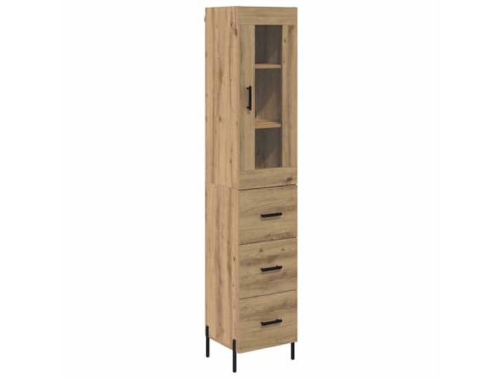 Highboard Artisan-Eiche 34,5 x 34 x 180 cm Holzwerkstoff mit Metallbeinen Standfest, wandmontierbar, pflegeleicht, vielseitige Ablagefläche, stilvolle Ergänzung