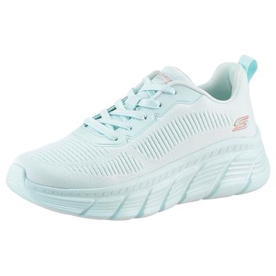 Sneaker SKECHERS "BOBS B FLEX HI-FLYING HI", Damen, Gr. 35, Textil, blau (hellblau), Schuhe Sneaker, Trainingsschuh, Schnürschuh, Freizeitschuh in veganer Verarbeitung