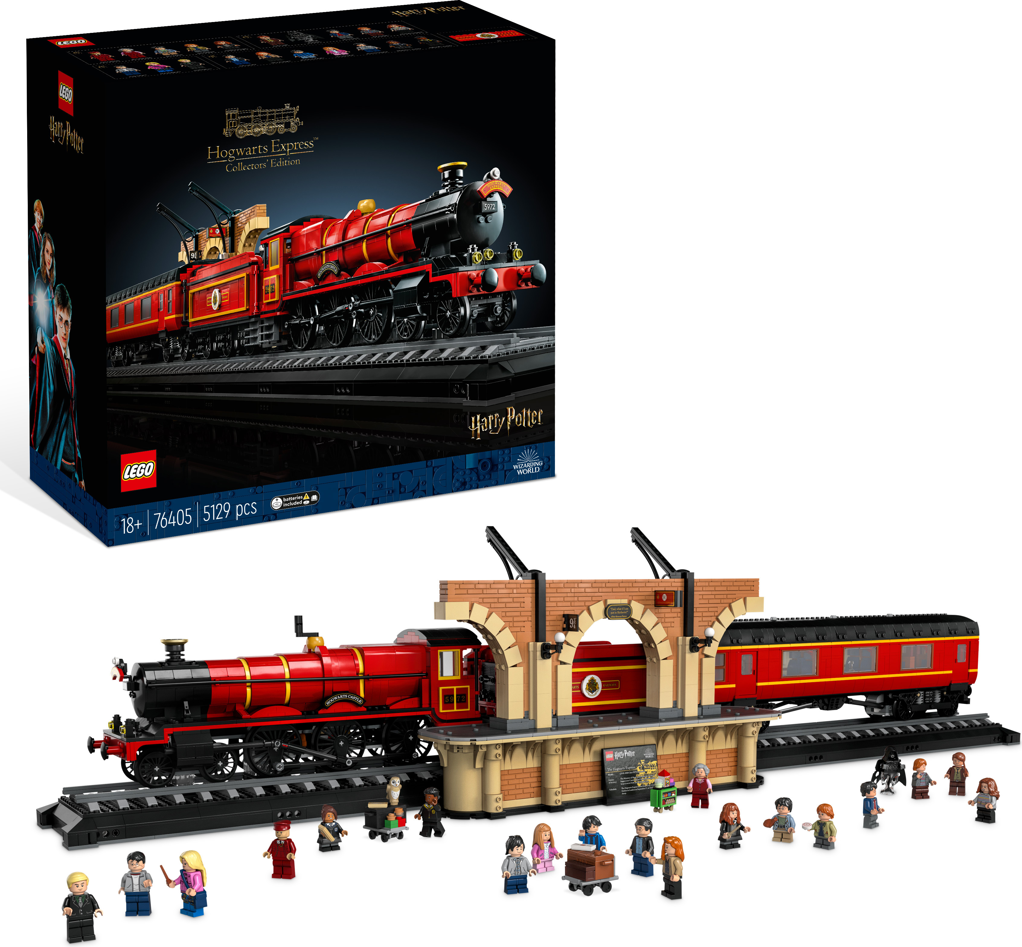LEGO 76405 Harry Potter: Hogwarts Express - Sammleredition, legendäres Dampf-Zug-Modell aus den Filmen, Fanartikel mit Minifiguren