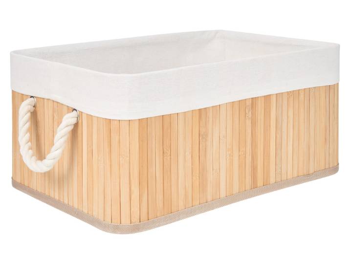 Korb 44x31x20cm weiss Bambus