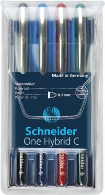 Schneider Tintenroller One Hybrid C, farbsortiert im 4er Etui