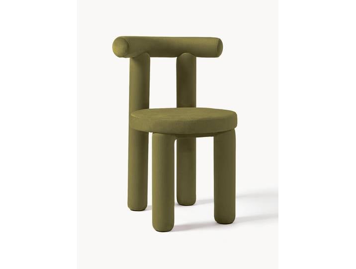 Chaise rembourrée en velours Calan