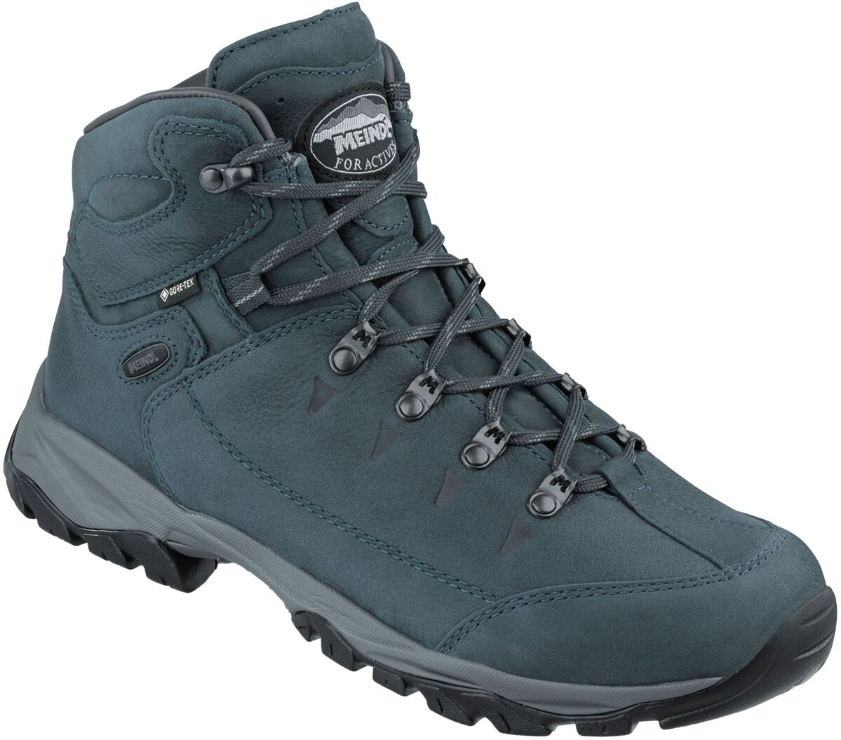 Wanderschuh MEINDL "Ohio 2 GORE-TEX", Herren, Gr. 47, Normalschaft, blau, Nubukleder, unifarben, Schuhe Wanderschuh, Robustes Nubukleder, wasserdicht, rutschfestes Profil & EVA-Dämpfung blau 47, Normalschaft