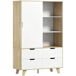 KLEIDERSCHRANK MDF Kiefernholz Eiche Weiss
