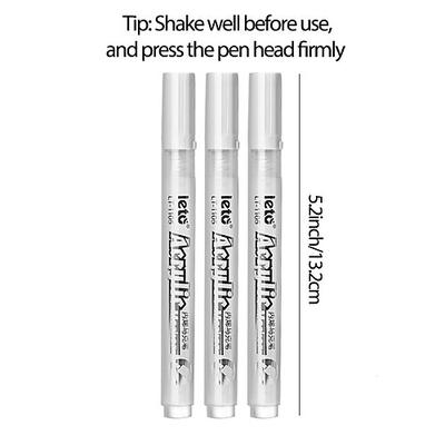3 Stück weißer Acryl-Markierungsstift, Markierungsmodifikation, Zeichnung, Malstift für Schüler, Zeichnen, Aufzeichnungen, Notizen machen, Schule, Büro