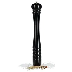 Relaxdays Pfeffermühle Holz Schwarz,Silber
