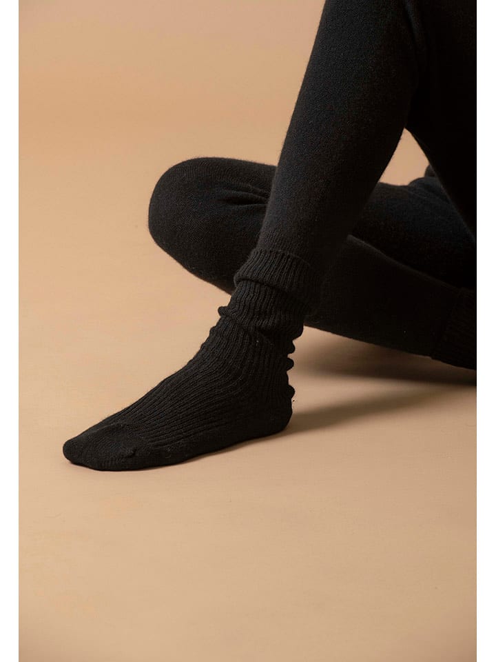 Perfect Cashmere Kaschmir-Socken "Molilou" in Schwarz - onesize