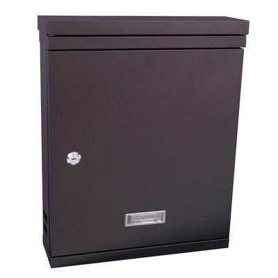 PROREGAL Wandbriefkasten Valencian aus pulverbeschichtetem verzinkten Stahl | HxBxT 42x33,5x10cm | Einwurföffnung 26,5x3,7cm | Schwarz