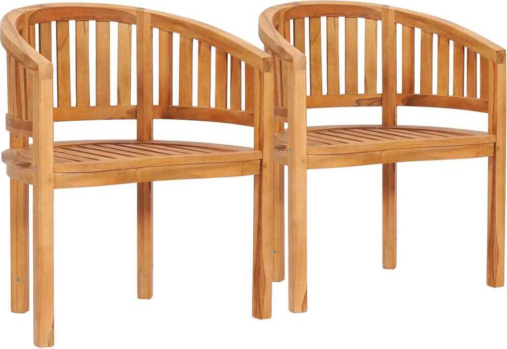 Bananenstühle 2 Stk. Massivholz Teak