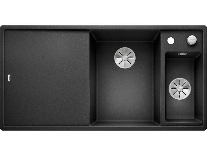 Granitspüle BLANCO AXIA III 6 S , anthrazit, B:100cm, Verbundwerkstoff, Küchenspülen, inkl. Esche-Compound-Brückenschneidbrett, Multifunktionsschale
