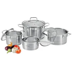 Proficook PC-KTS 1224 7 Teile inox semi-satiniert, Pfannenset + Topfset, Silber